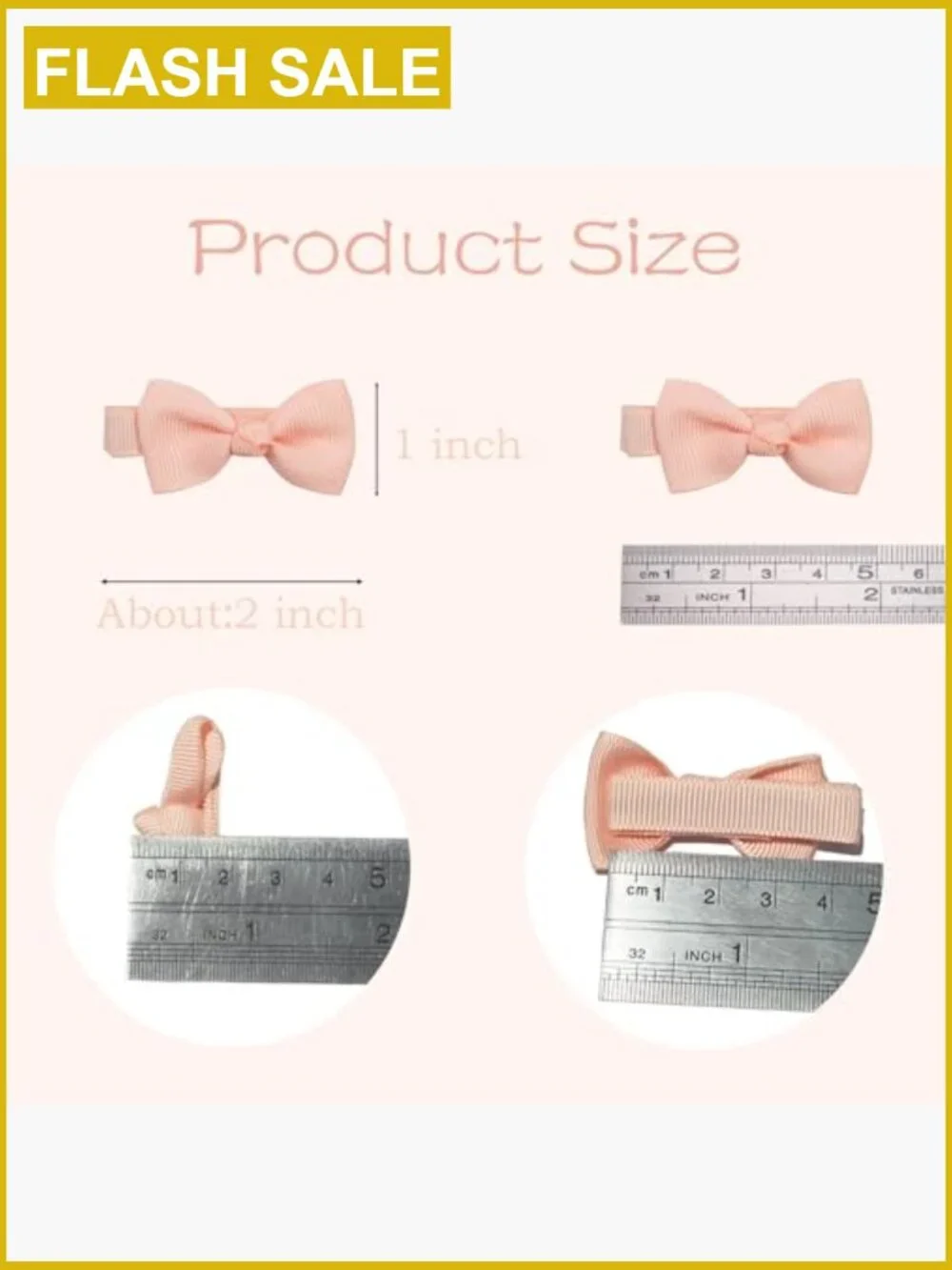 50-Piece Baby Hair Clips Bows Set Tiny Alligator Clips for Girls